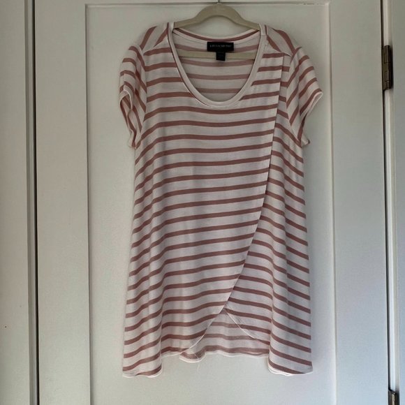 Pea in the Pod Striped Nursing Shirt Nude & White - Picture 2 of 6